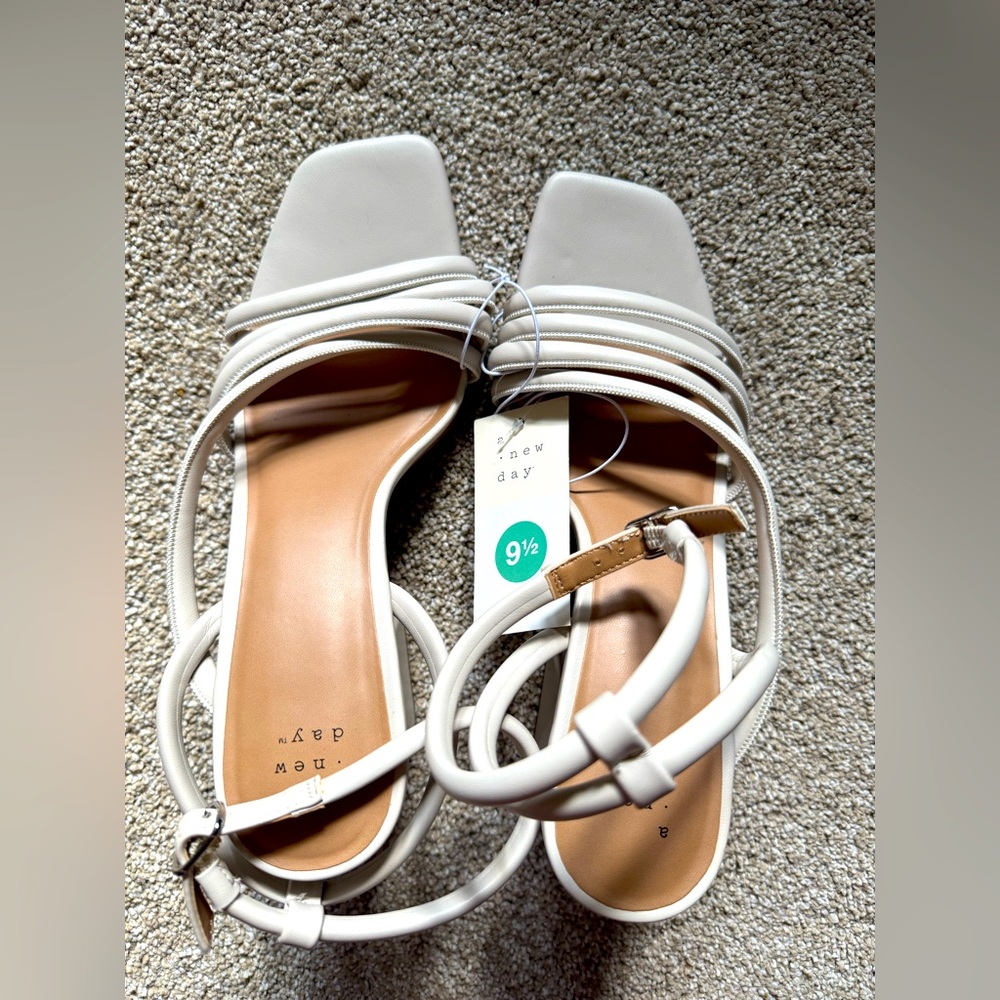 A New Day Cream Strappy Chunky Heel Sandal